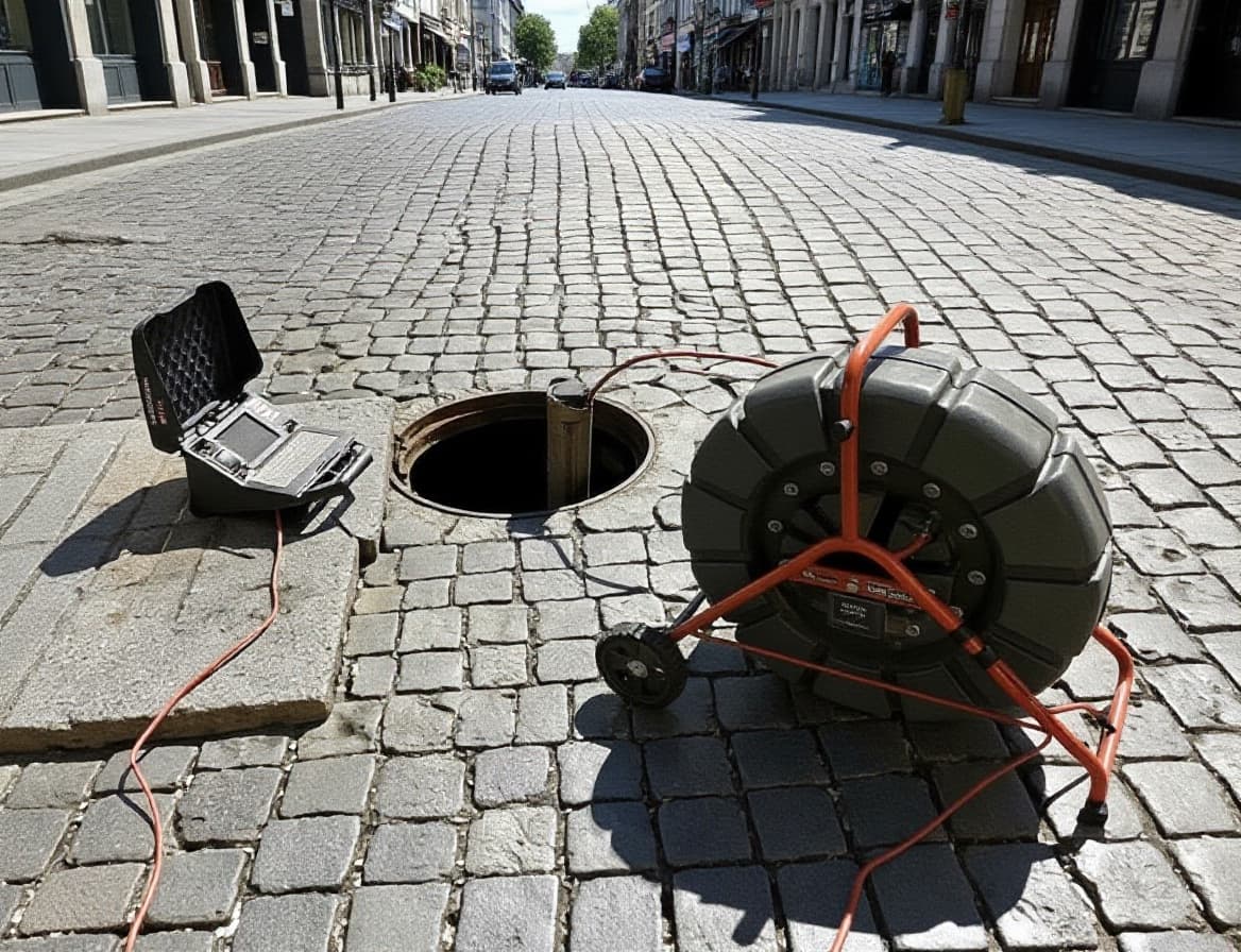 Видеодиагностика трубопровода на улице